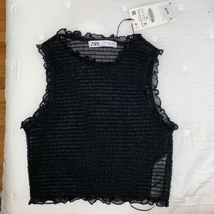 black mesh zara crop top